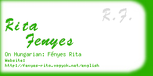 rita fenyes business card